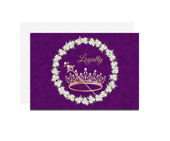 (image for) OES Esther Purple Crown Scepter Notecards (8)